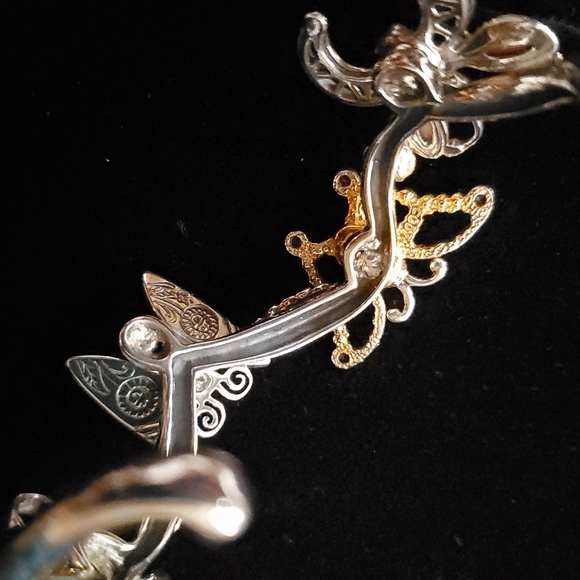 RARE Butterfly Cuff Native American Collaboration Sterling & Brass SWAIA - Picture 4 of 14